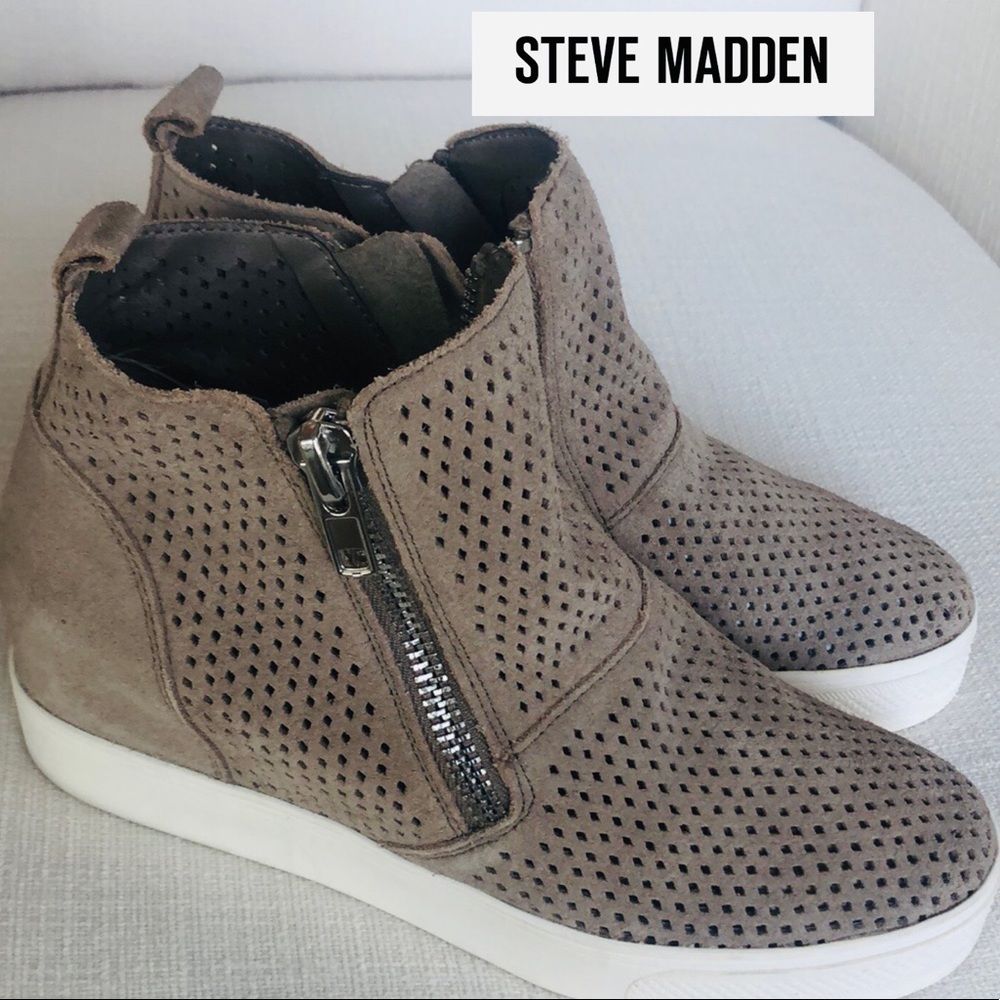 NWOT Steve Madden taupe suede platform sneaker bootie